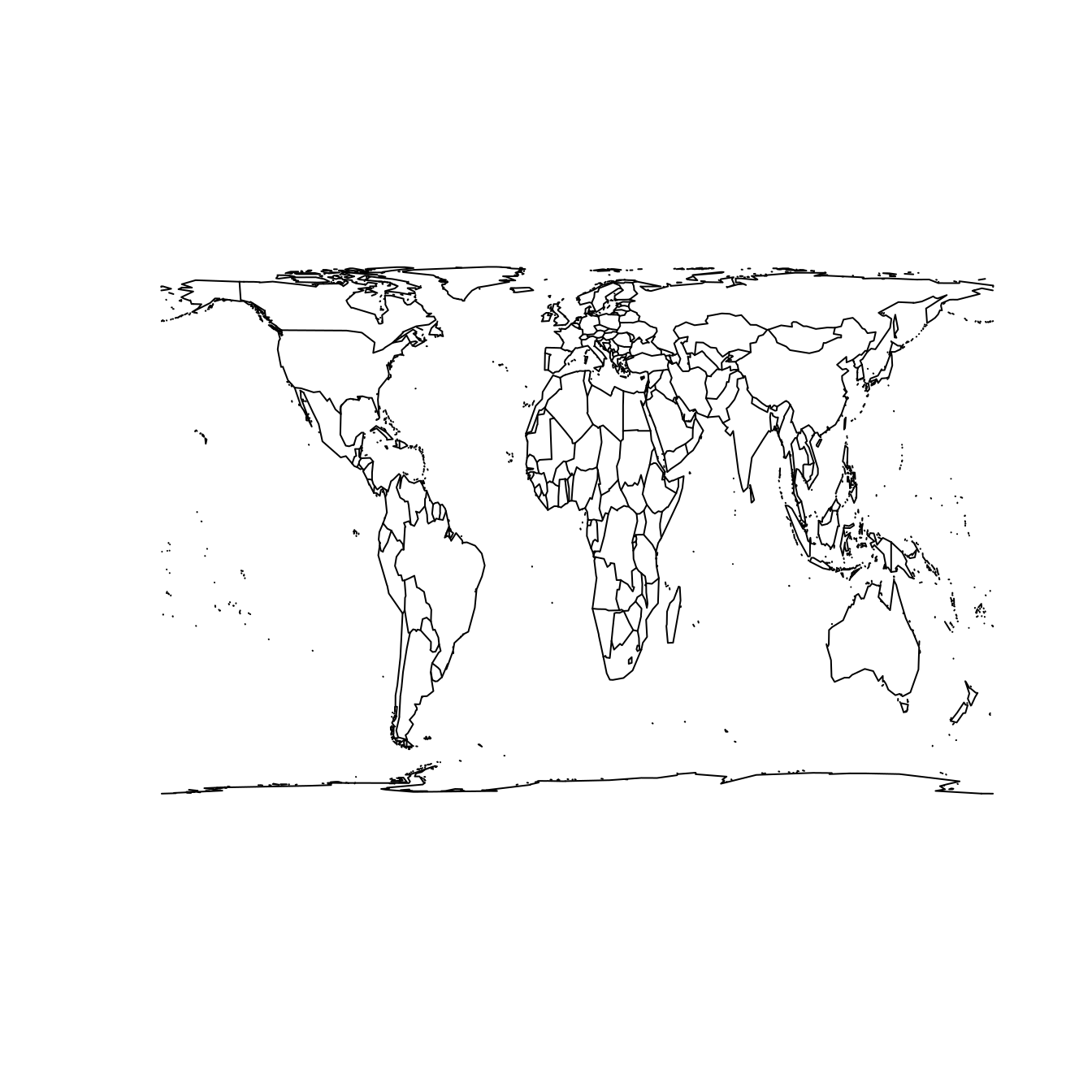 The world according to the Mercator (left) and Gall--Peters (right) projections.